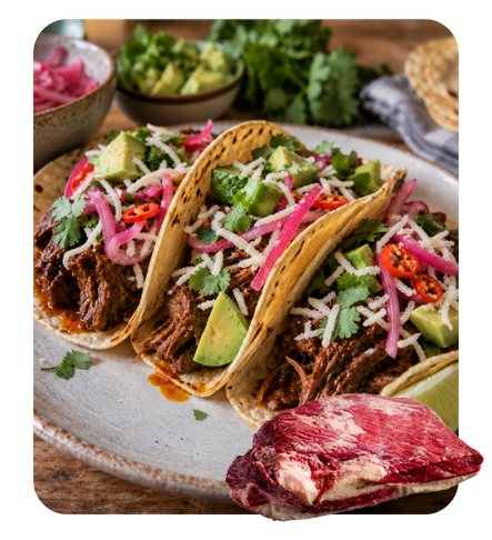 slow cooked beef brisket tacos.
