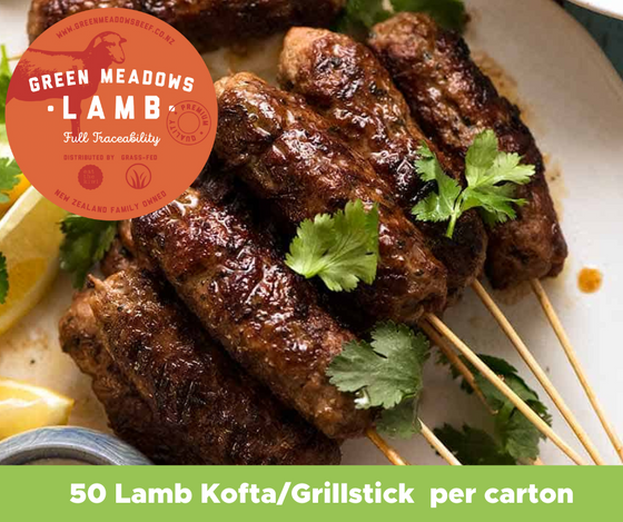 Green Meadows NZ Lamb Koftas/ grill sticks 50 per box 3kg