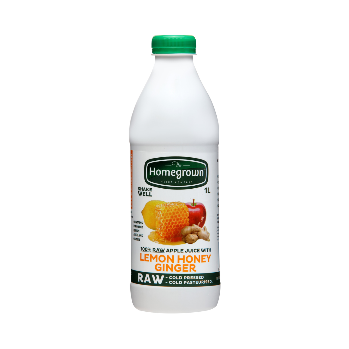 1L Homegrown NZ LEMON - HONEY & GINGER, raw,  cold pressed juice