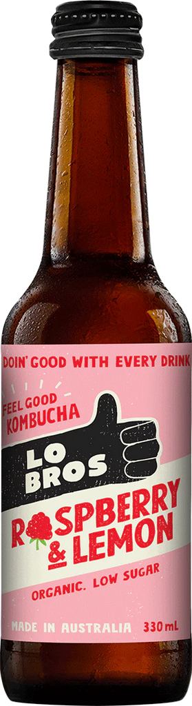 Lo Bros organic kombucha raspberry lemon 330ml