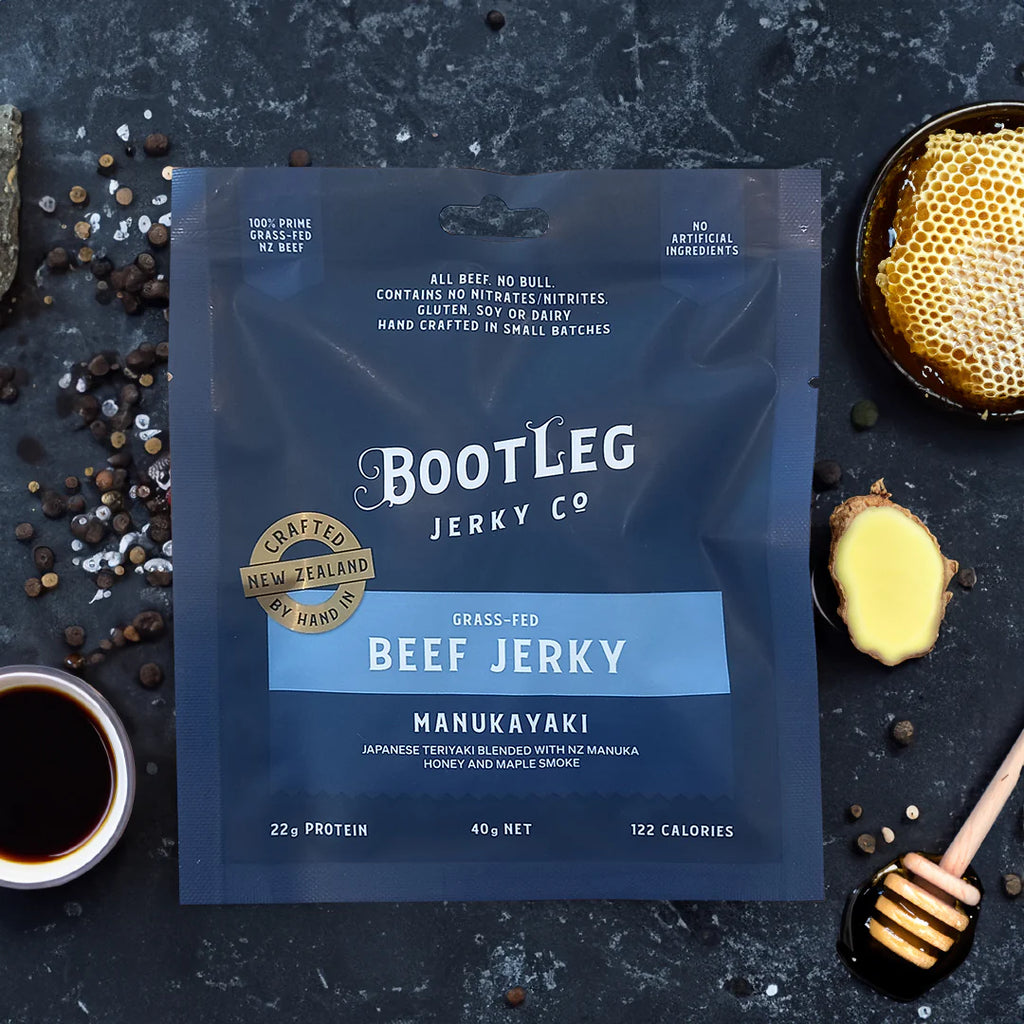 Bootleg Jerky ManukaYaki - Japanese Teriyaki, manuka honey and hickory smoke 80g