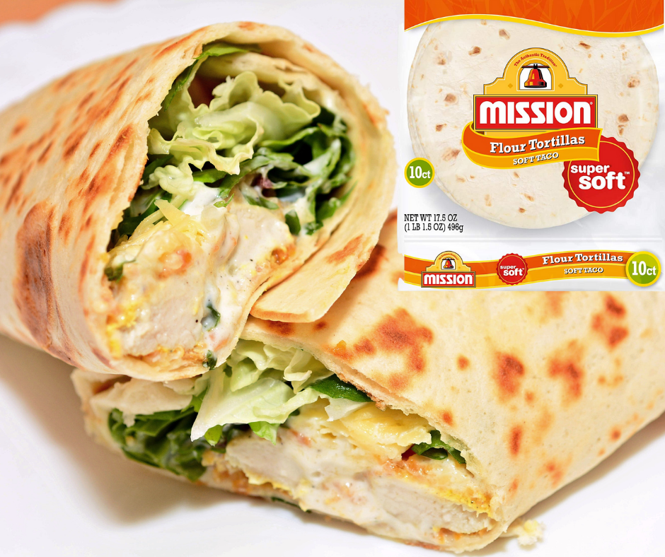 Mission 10 inch Flour Tortilla Wraps 10 Per/ Pack (12 packet per carton)