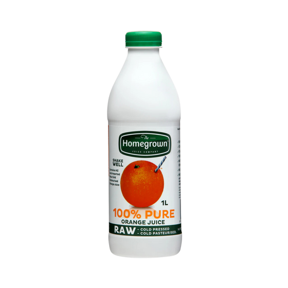 1L Homegrown 100% PURE ORANGE Juice, raw, cold pressed juice