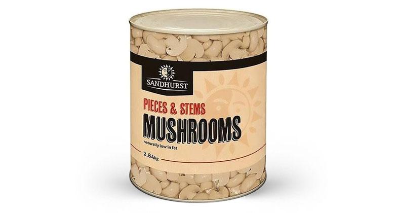 Sandhurst Mushrooms Pieces & Stems, 2.8kg (6x2.8kg)