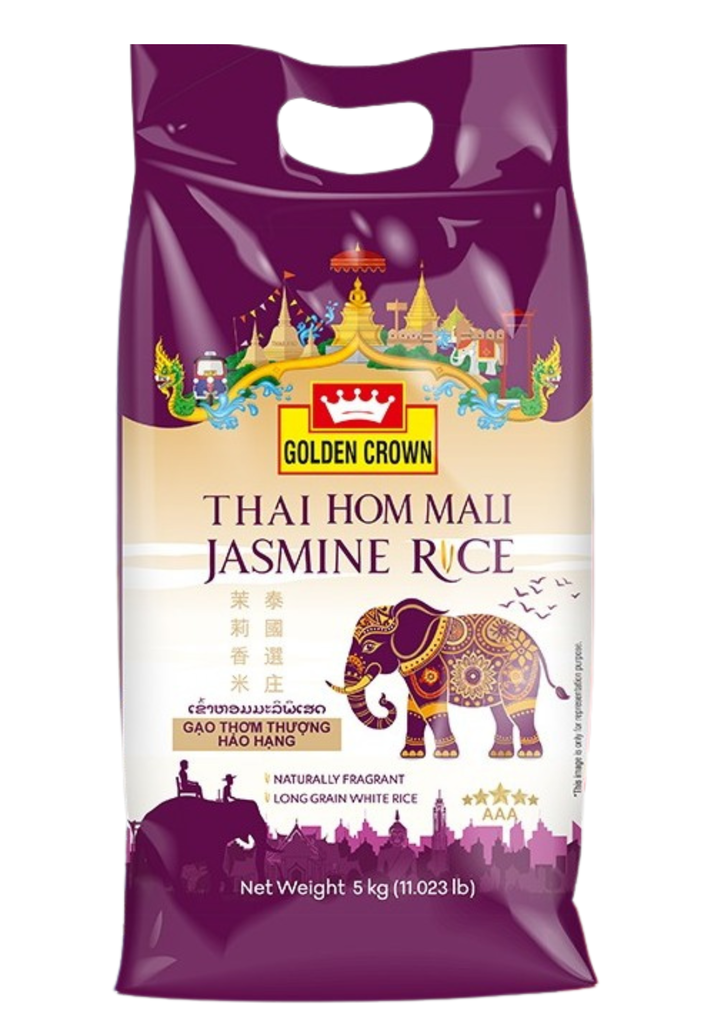 Jasmine Rice 5kg, Thai Hom Mali, Golden Crown
