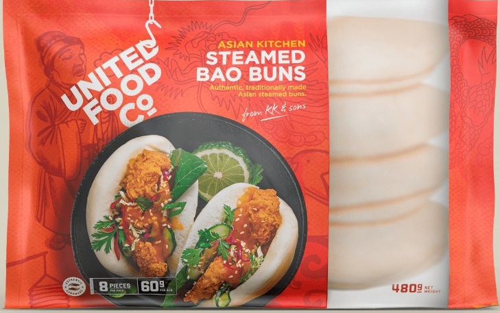 (9200) United Food co  Steamed Bao Bun 60g x8 pieces