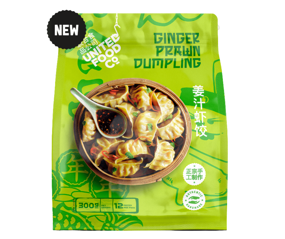 United Food Co Ginger Prawn Dumpling 300g, 12pcs