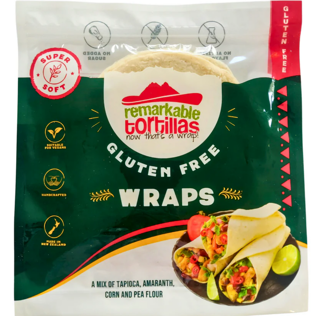 (DIS) Gluten Free Wrap 130mm 12pc/pack (12 pack per carton) 
Vegan/Gluten Free friendly