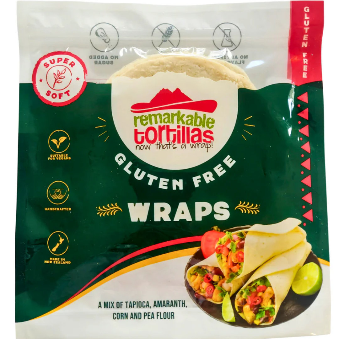 (DIS) Gluten Free Wrap 130mm 12pc/pack (12 pack per carton) 
Vegan/Gluten Free friendly