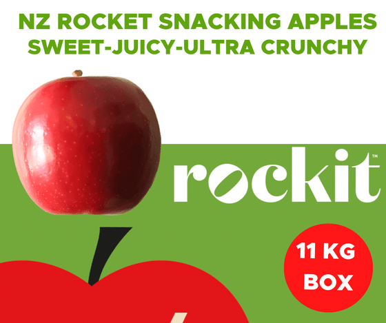 New Zealand Fresh Rockit Apples. Average Carton weight 10kg-11.35kg   (108-110 apples per carton)