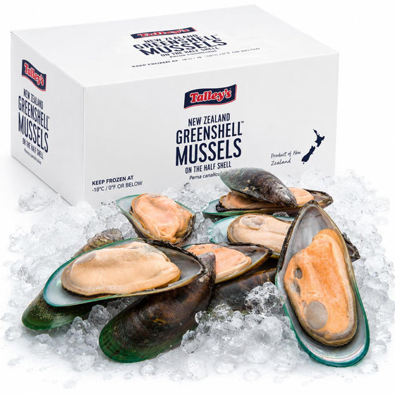 Talleys, Mussels, Half Shell, Medium IQF, free flow box, 12kg (catering)