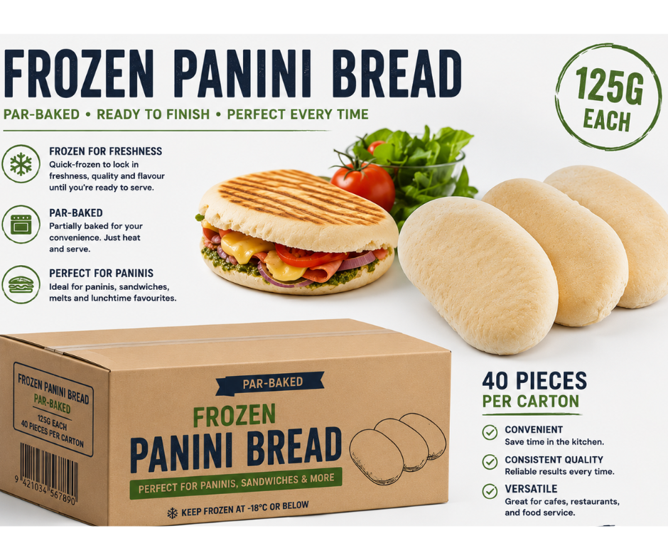 (DIS) Frozen Panini Plain, Large 40x125g per carton