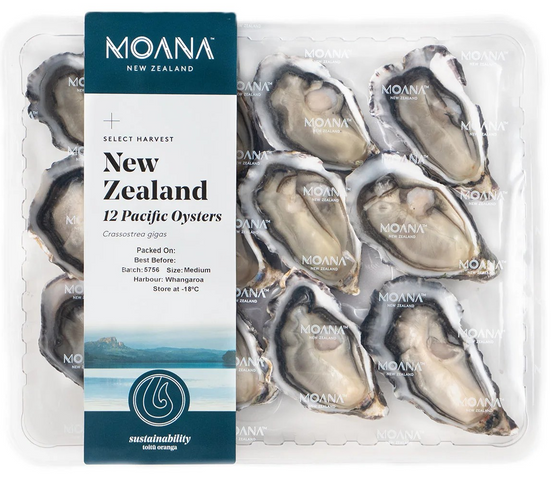 1 Dozen Oysters, small size, MOANA, 60-75mm