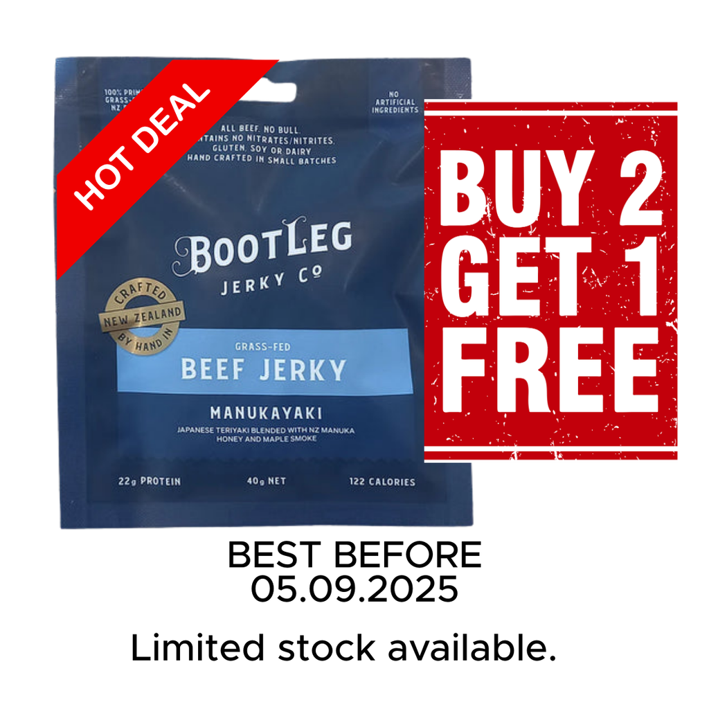 PROMO Bootleg Jerky ManukaYaki - Japanese Teriyaki, MANUKA HONEY and hickory smoke 80g