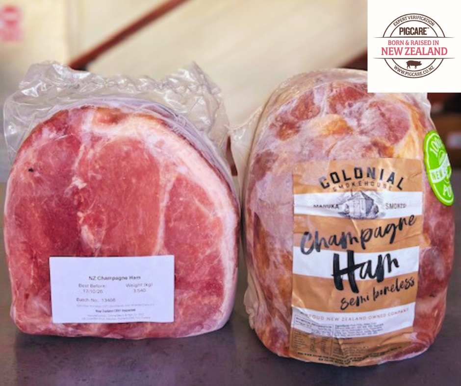 Manuka Smoked Champagne Ham (half), Semi Boneless average 2.6-4.5kg, price per kg