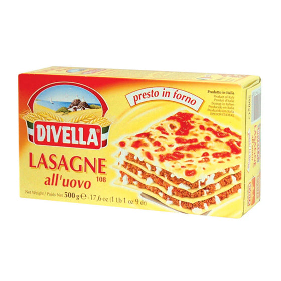 DIVELLA Italian Pasta LASAGNA SHEETS EGG (#108) 500g