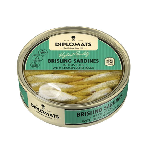 Sardines in Olive Oil with Lemon & Basil Diplomats (160g)