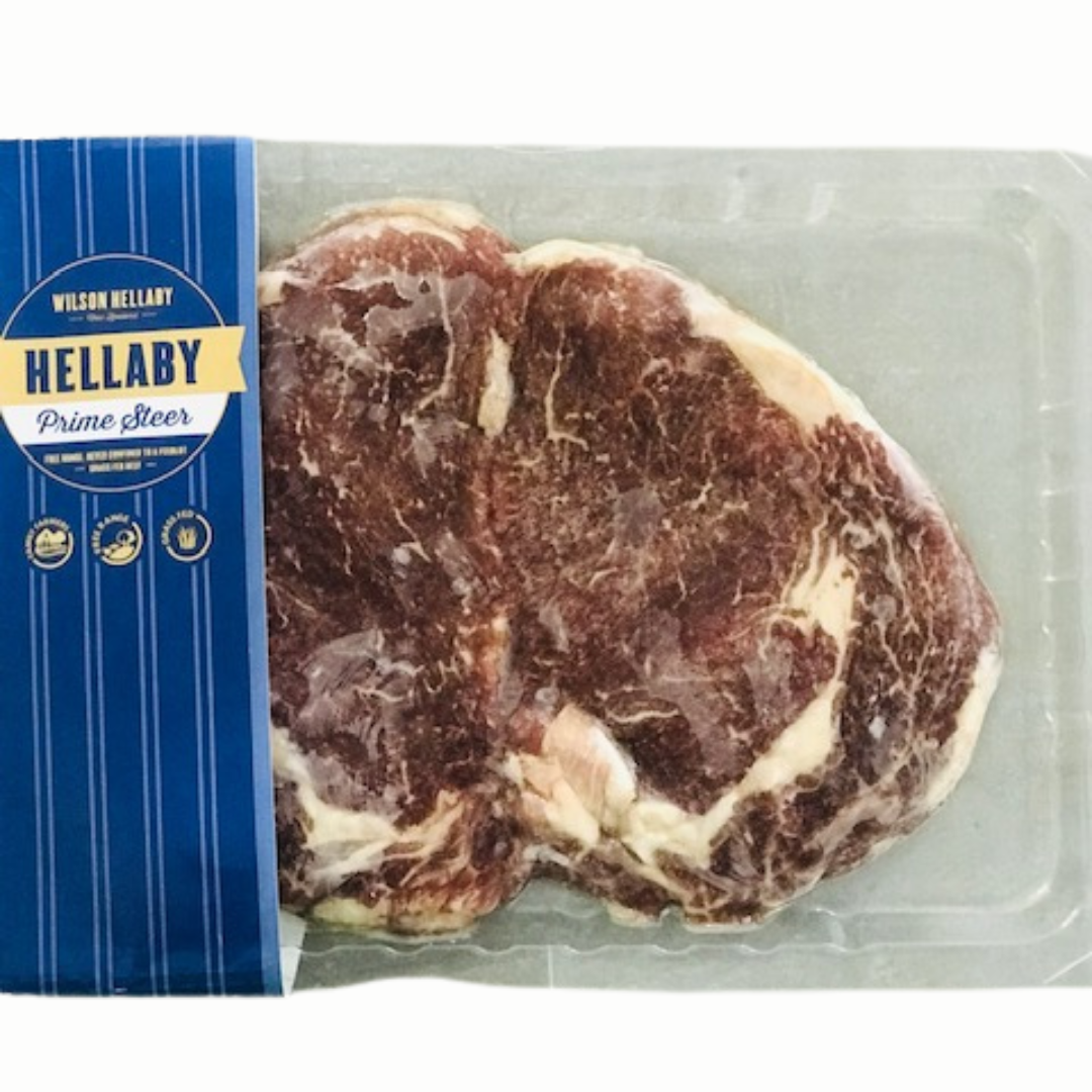 HELLABY BEEF SCOTCH FILLET STEAK 
372gm-416gm  $39-$44 PER PACK 
 Price below per/KG