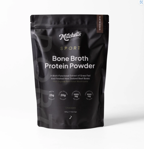 Mitchells Nutrition Bone Broth Protein Powder Chocolate 500g (Sport)