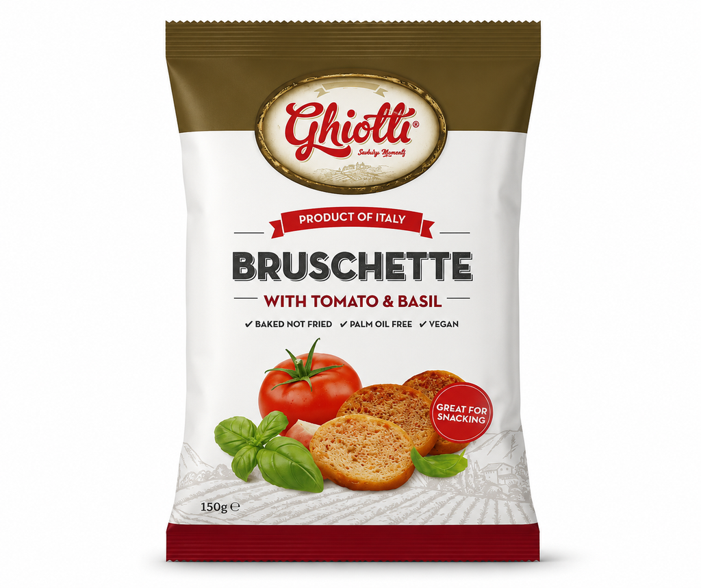 Ghiotti Bruschette With Tomato & Basil 150g