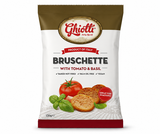 Ghiotti Bruschette With Tomato & Basil 150g