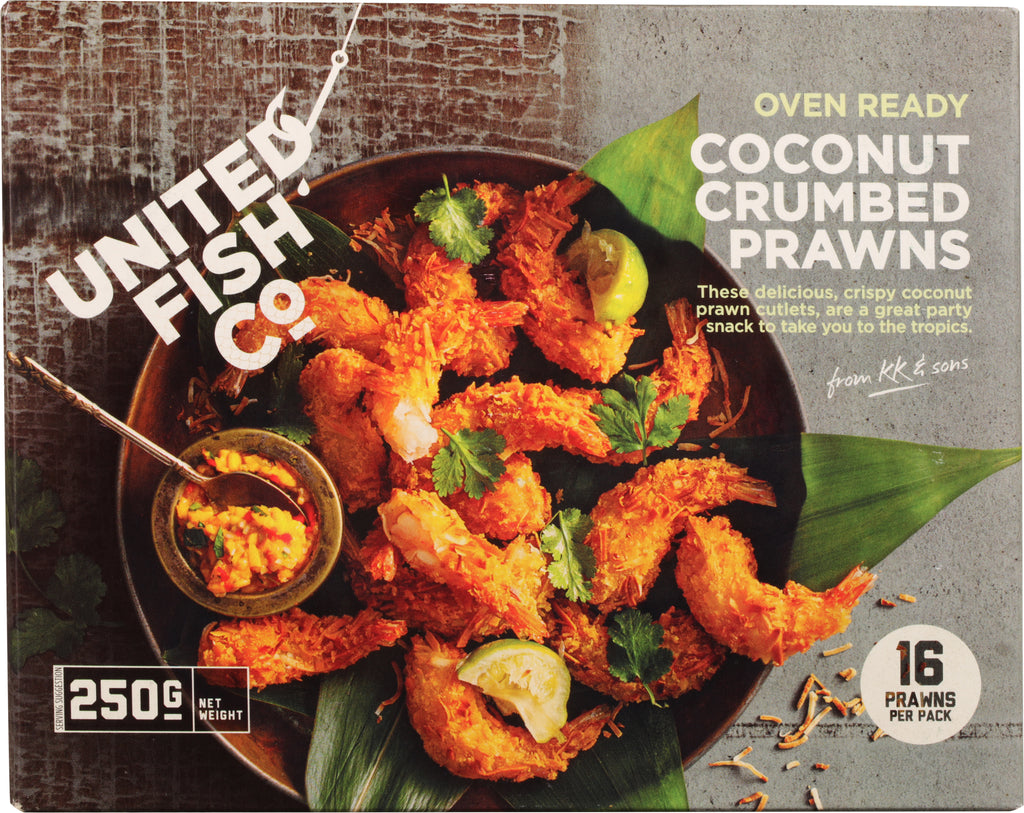 (5616) United Food Co Coconut Crumbed Prawns  250g, 16 prawn