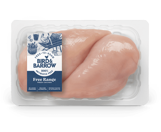 NZ Bird and barrow Free Range Chicken Free Range Breast skin off  2PCs