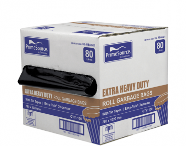 Extra Heavy Duty Black Rubbish Bag Roller 80L x100 bags