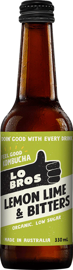 Lo Bros organic kombucha lemon lime bitters 330ml