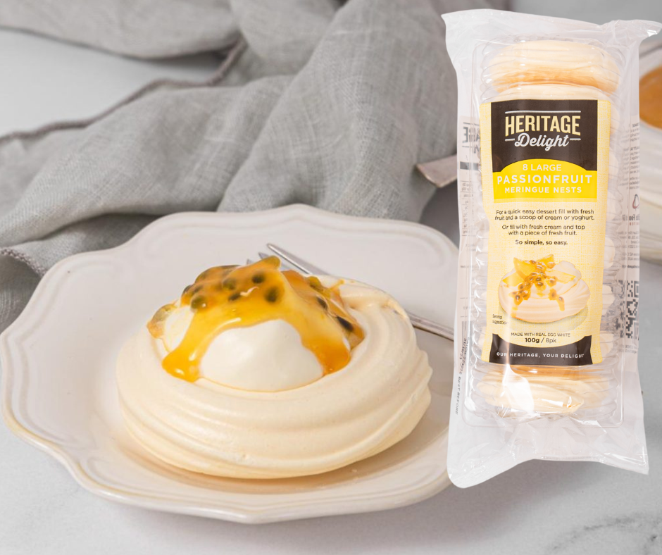 8Pk Heritage Delight Passionfruit Meringue Nests