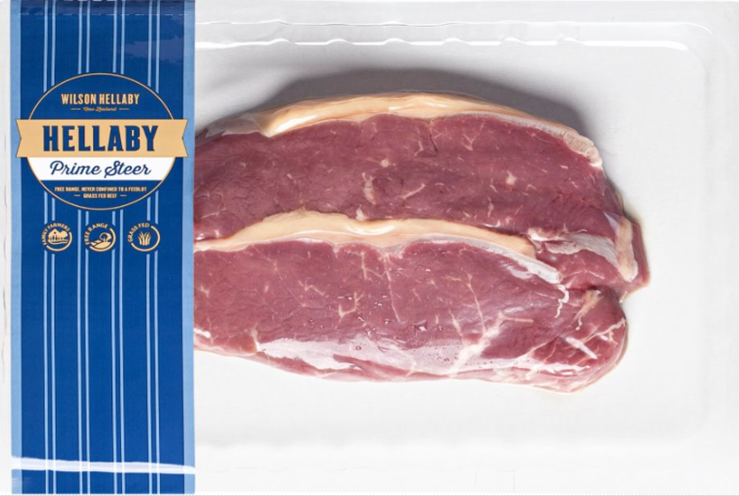 (DIS) Hellaby BEEF SIRLOIN STEAK  
395gm-426gm  $35-$38 PER PACK 
 Price below per/KG