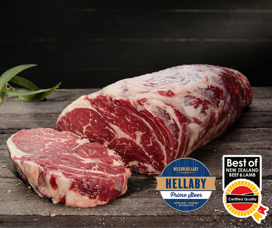 NZ Hellaby FROZEN Prime Steer Beef RIBEYE ROLL (avg weight