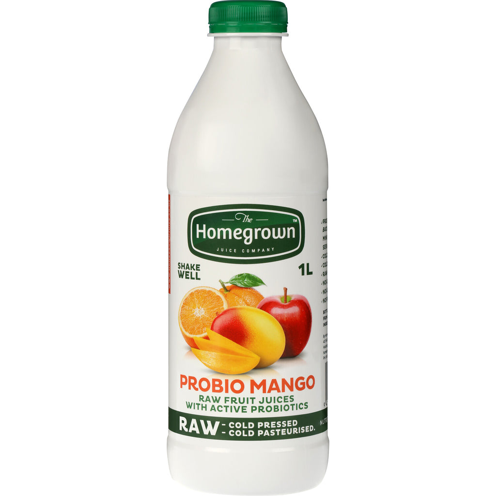 1L Homegrown PROBIO MANGO, Orange & Apple, raw, cold pressed juice