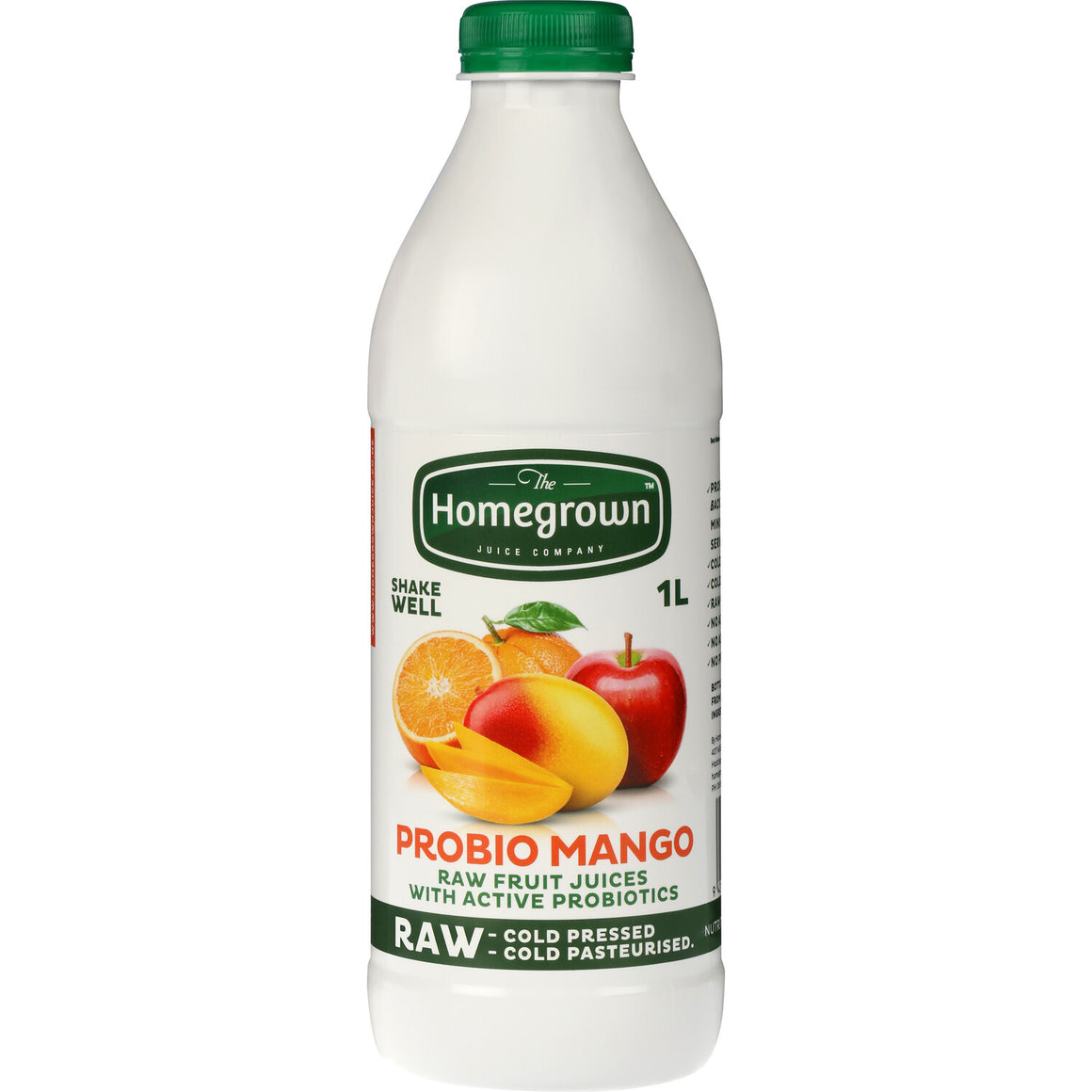 1L Homegrown PROBIO MANGO, Orange & Apple, raw, cold pressed juice