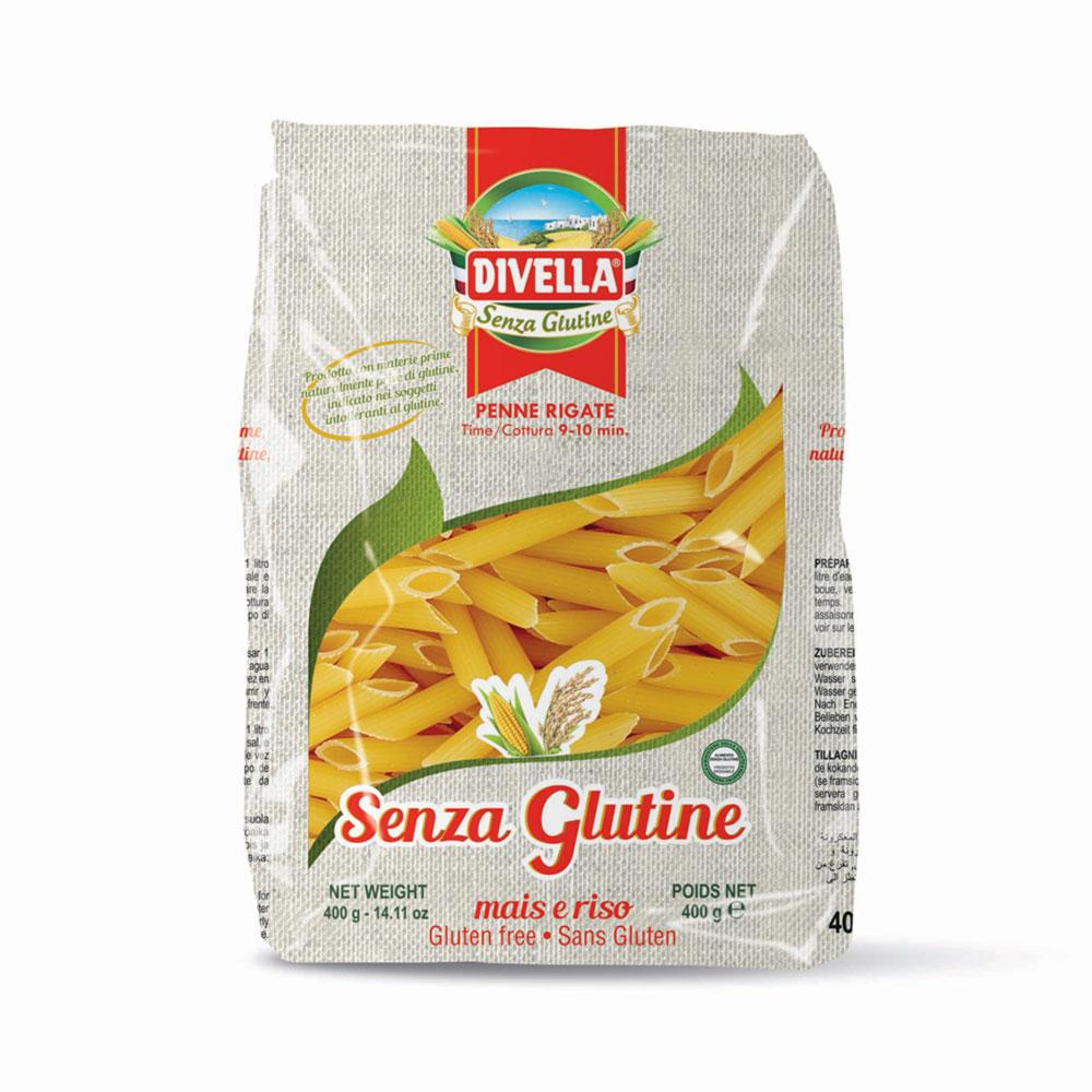 GLUTEN FREE PENNE PASTA, DIVELLA #27 400g (12 per carton)