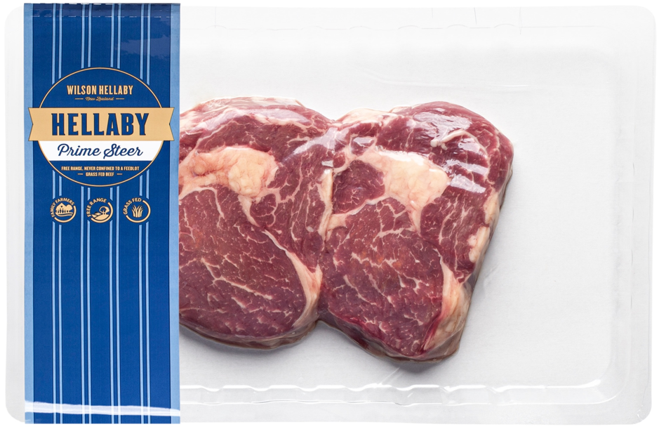 HELLABY BEEF SCOTCH FILLET STEAK 
372gm-416gm  $39-$44 PER PACK 
 Price below per/KG