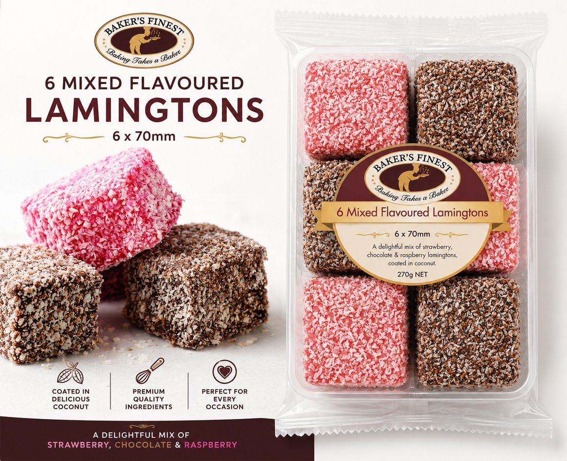 6Pk Bakers Finest Mixed Lamingtons
