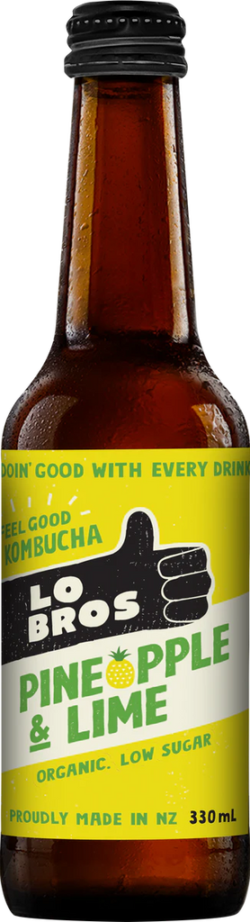 (DIS) Lo Bros organic kombucha pineapple lime 330ml