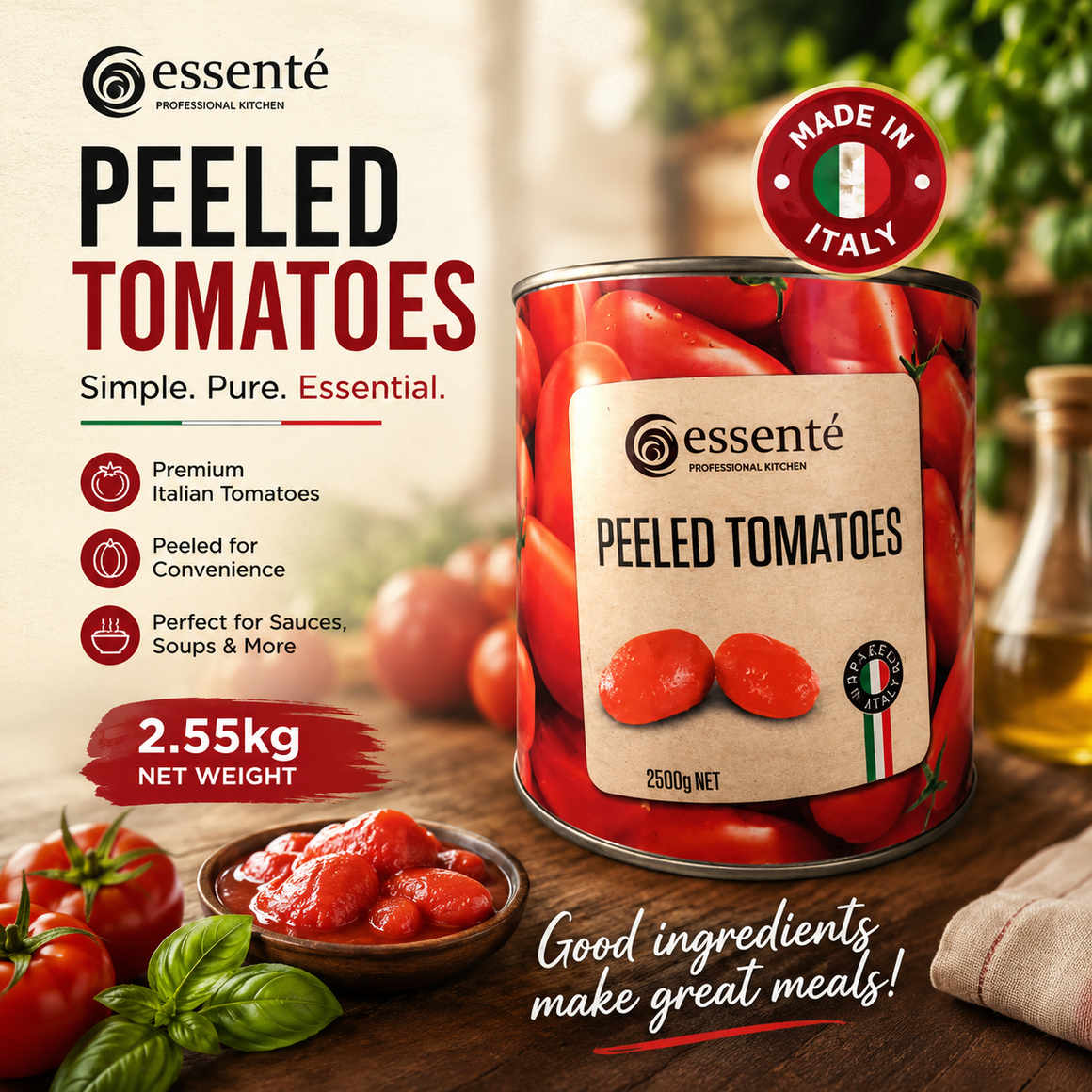 Tomatoes Italian whole peeled Can 2.55kg