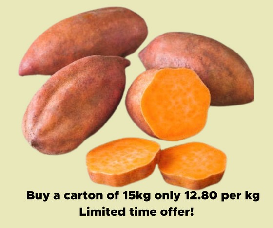 New Zealand Orange Kumara. Per KG Price