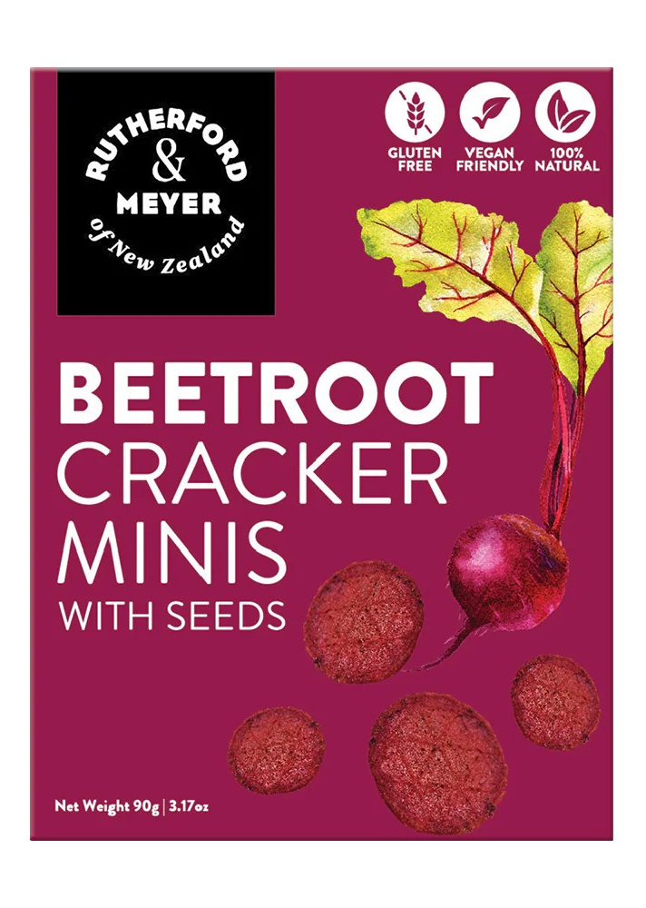 R&M Crackers Minis 90g BEETROOT with seeds, GF