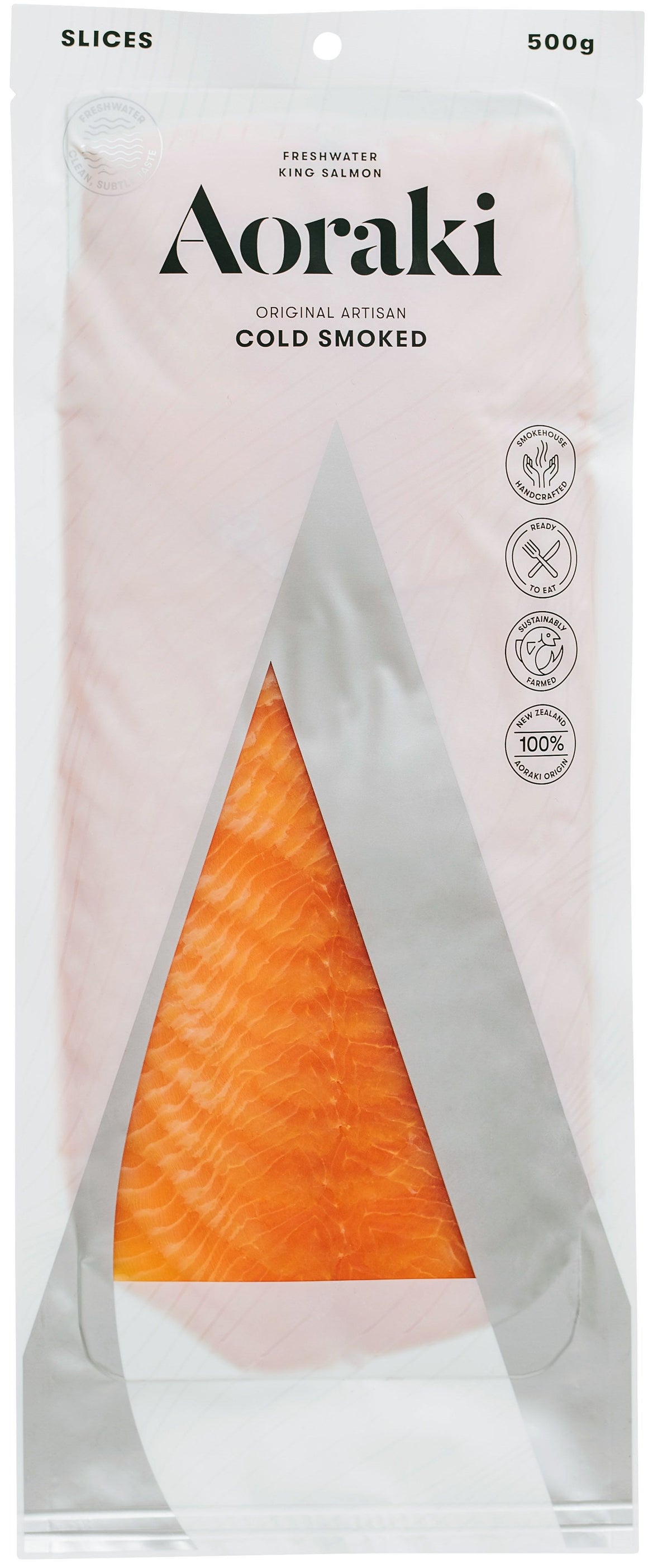 New Zealand Aoraki Cold Smoked Sliced Salmon 500g