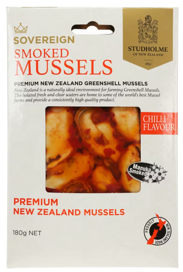 Sovereign cold Smoked Mussels Chilli 180g