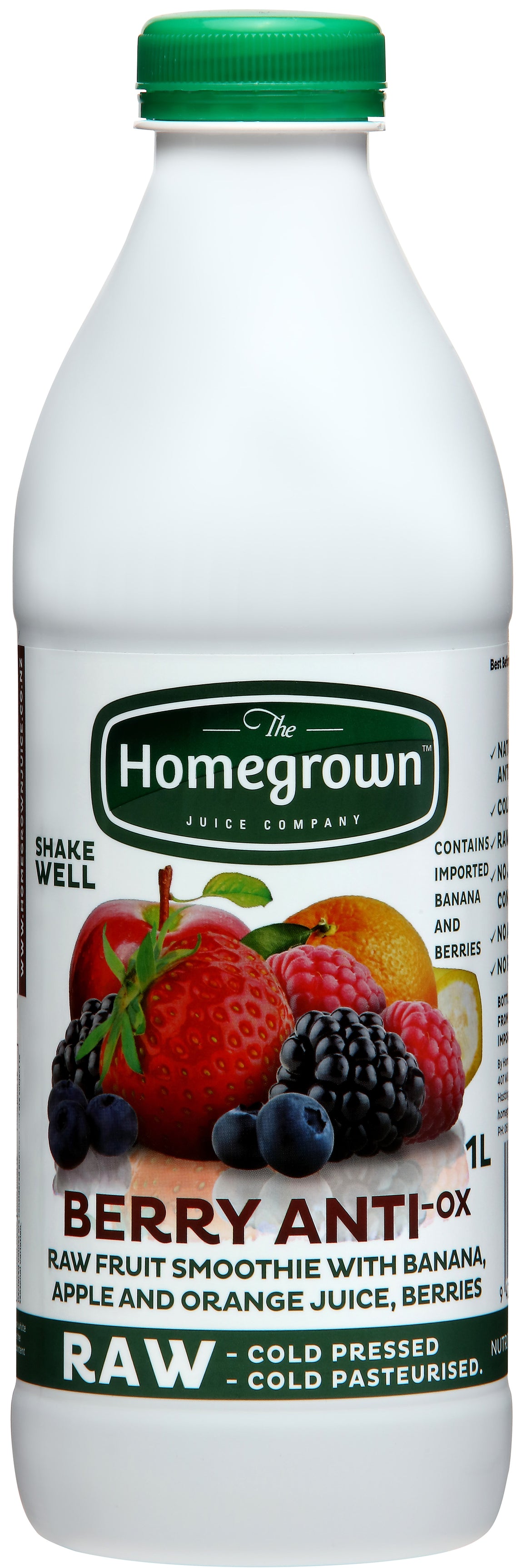 1L Homegrown RAW cold pressed Pure Berry Anti- Ox  Smoothie