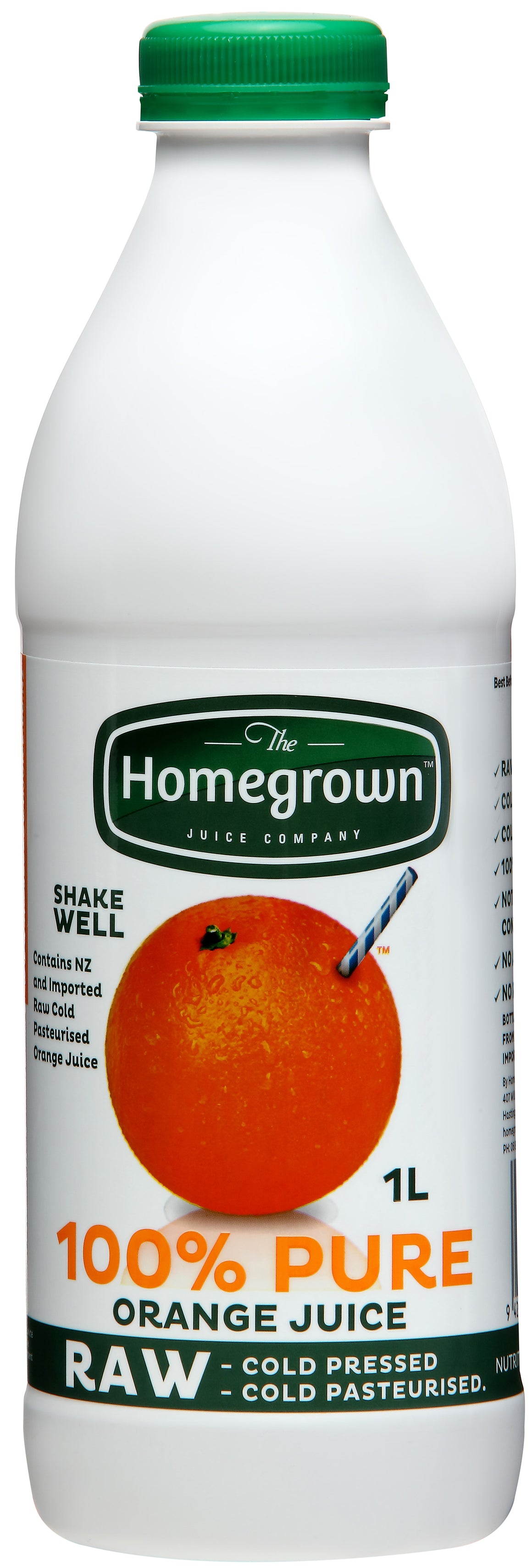 1L Homegrown RAW cold pressed 100% Pure Orange Juice