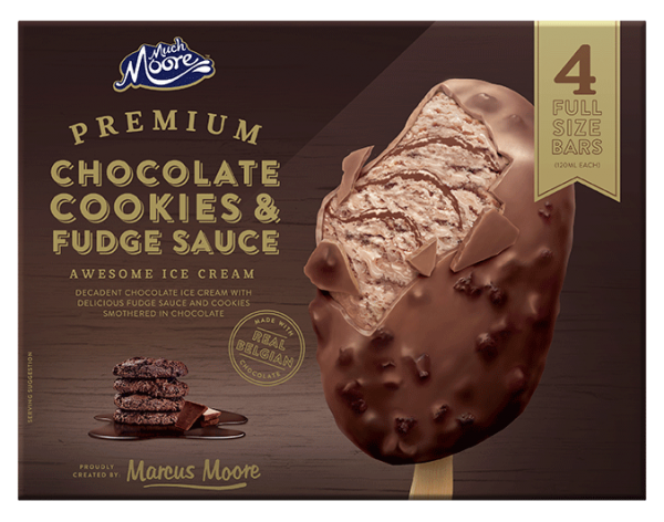 Much Moore Awesome Choc Cookies & Fudge Ice cream Bar x 4 per box