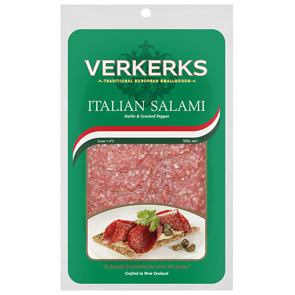 Verkerks Italian Salami Slice 100g