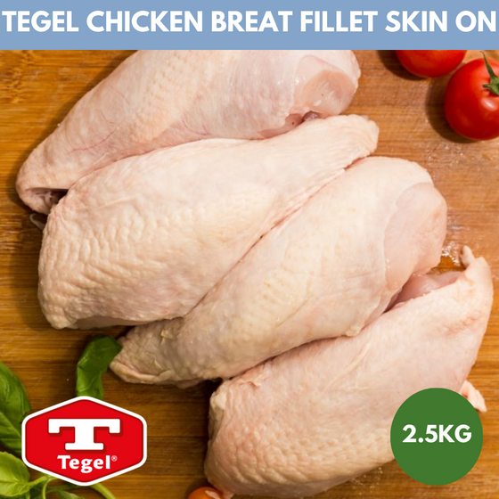 Tegel Chicken Breast Fillet. Skin On. 2.5kg