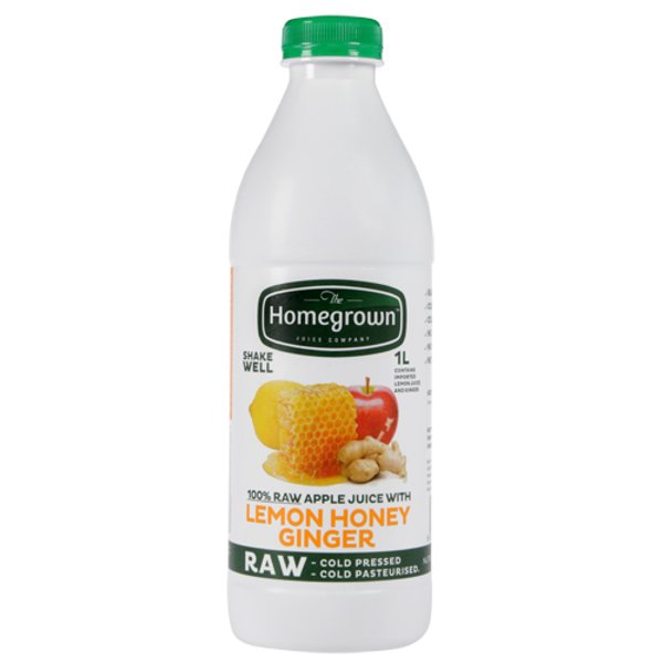 1L Homegrown RAW cold pressed Pure NZ Lemon, Honey & Ginger Drink.