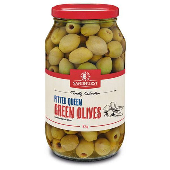 SANDHURST Pitted Queen Green Olives 2kg